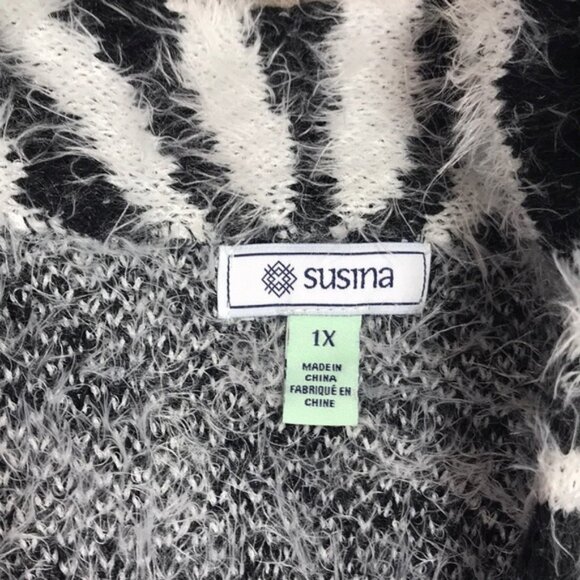 SUSINA Animal Print Eyelash Knit Cardigan - Picture 5 of 6